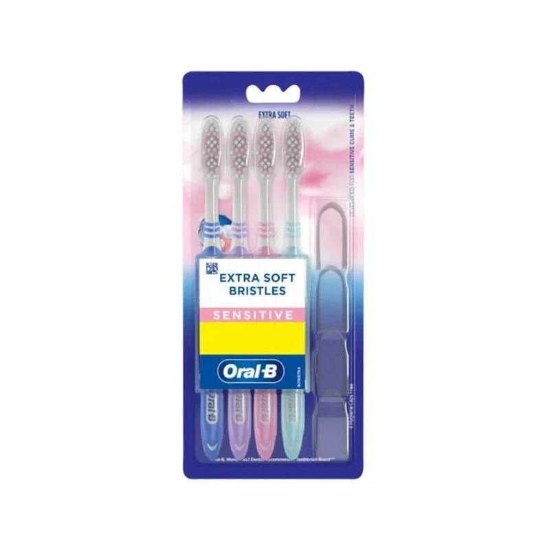qualityq_90-33020 مسواک اورال-بی مدل extra soft SENSITIVE با برس خیلی نرم مجموعه 4 عددی - تصویر 1