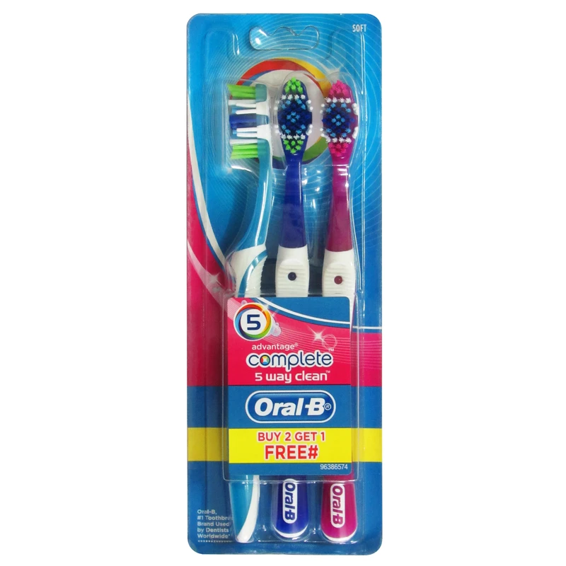 qualityq_90-33071 مسواک اورال-بی سری Advantage Complete مدل 5Way Clean با برس نرم بسته 3 عددی - تصویر 1
