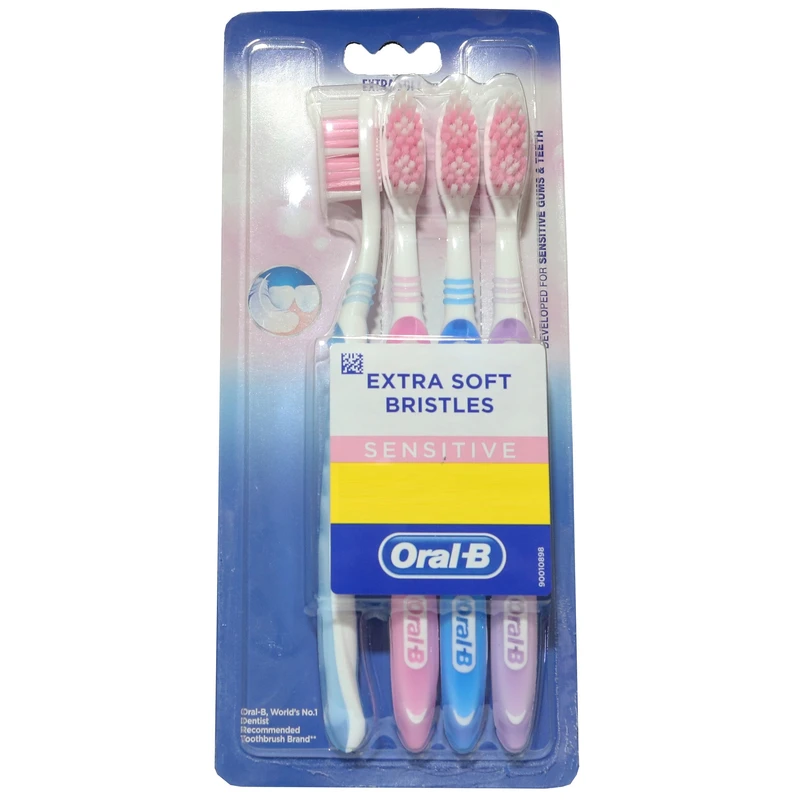 qualityq_90-33164 مسواک اورال-بی مدل SENSITIVE با برس خیلی نرم بسته 4 عددی - تصویر 1