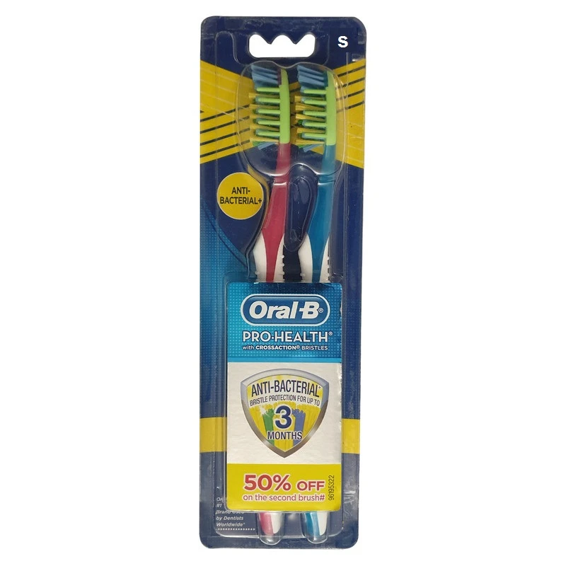 qualityq_90-33192 مسواک اورال-بی سری PRO-HEALTH مدل ANTI-BACTERIAL با برس نرم مجموعه 2 عددی - تصویر 1