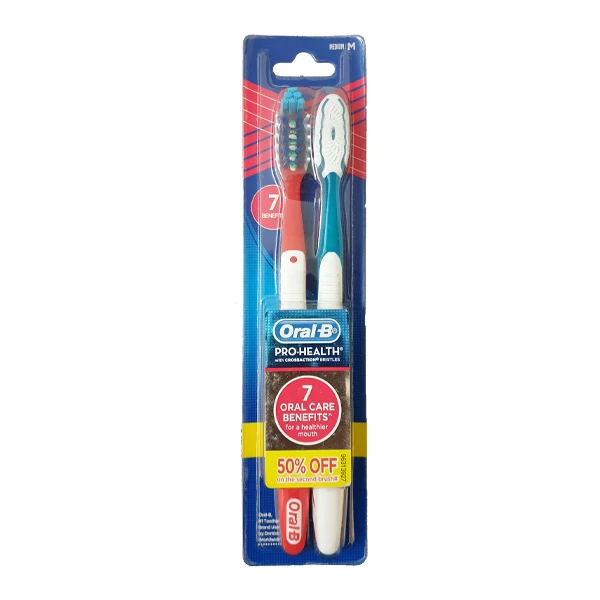 qualityq_90-33278 مسواک اورال-بی سری PRO-HEALTH مدل 7BENEFITS با برس متوسط بسته 2 عددی - تصویر 1