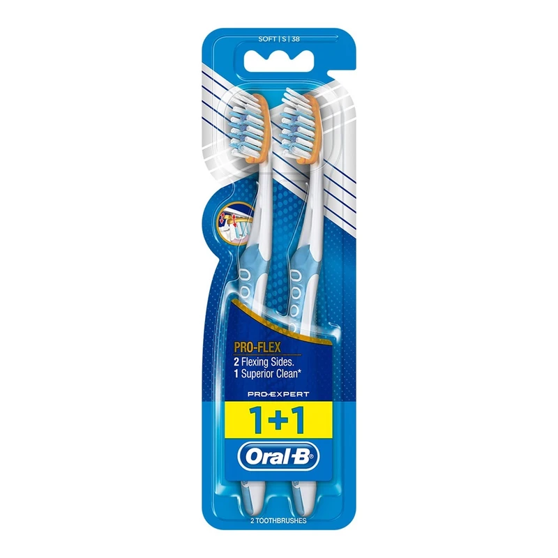 qualityq_90-33383 مسواک اورال-بی مدل ProFlex با برس نرم بسته 2 عددی - تصویر 1