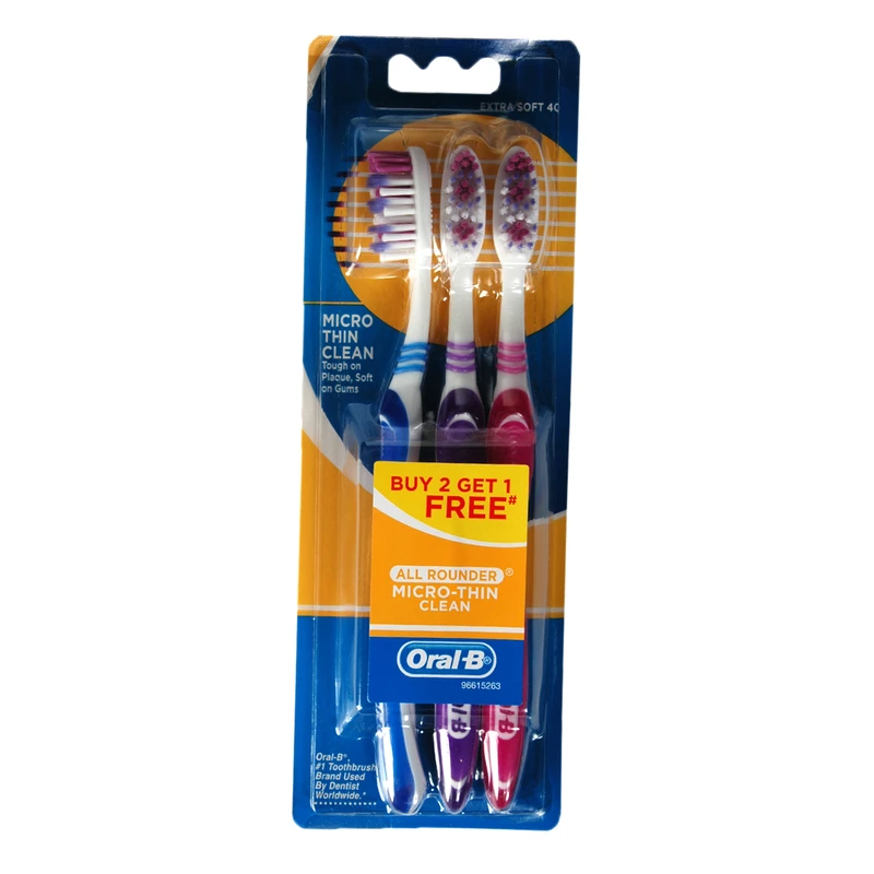 qualityq_90-33435 مسواک اورال بی مدل Micro Thin Clean بسته 3 عددی - تصویر 1