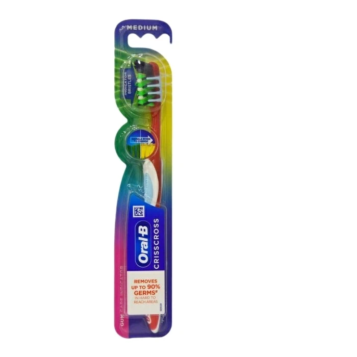 qualityq_90-33441 مسواک اورال-بی مدل CRISSCROSS GUM CARE INDICATOR با برس متوسط - تصویر 1