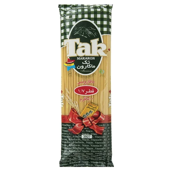 ماکارونی قطر 1.7 حاوی ویتامین تک ماکارون مقدار 500 گرمی