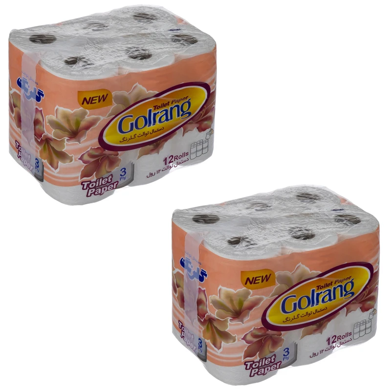 qualityq_90-33910 دستمال توالت گلرنگ مدل گلایل 2 بسته 12 عددی - تصویر 1