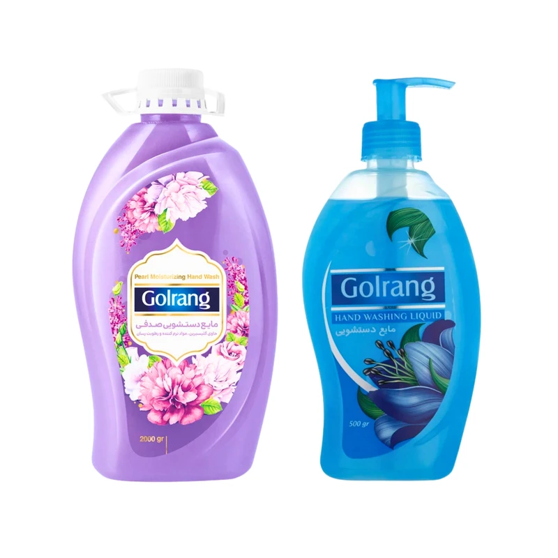 qualityq_90-33984 مایع دستشویی صدفی گلرنگ مدل purple وزن 2 کیلوگرم به همراه مایع دستشویی گلرنگ مدل صدفی وزن 500 گرم - تصویر 1