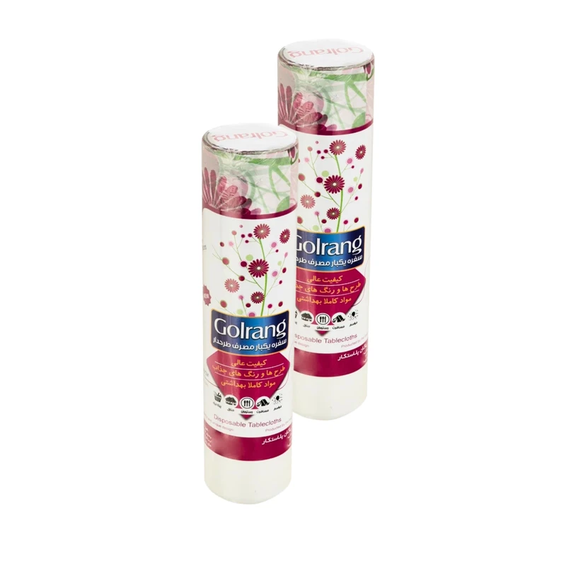 qualityq_90-34033 سفره یکبار مصرف گلرنگ مدل 06 رول 50 متری مجموعه 2 عددی - تصویر 1