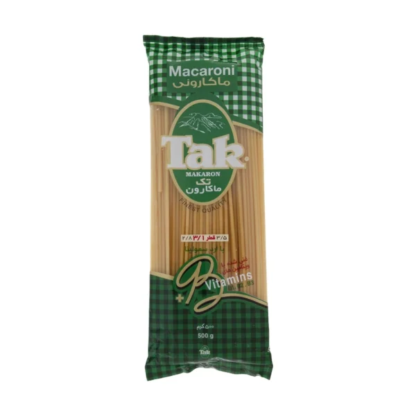 ماکارونی قطر 3.1 غنی شده با ویتامین B تک ماکارون مقدار 500 گرم