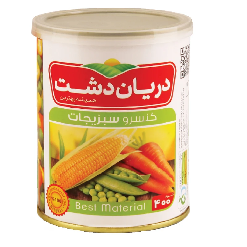 qualityq_90-34714 کنسرو سبزیجات دریان دشت - 400 گرم - تصویر 1