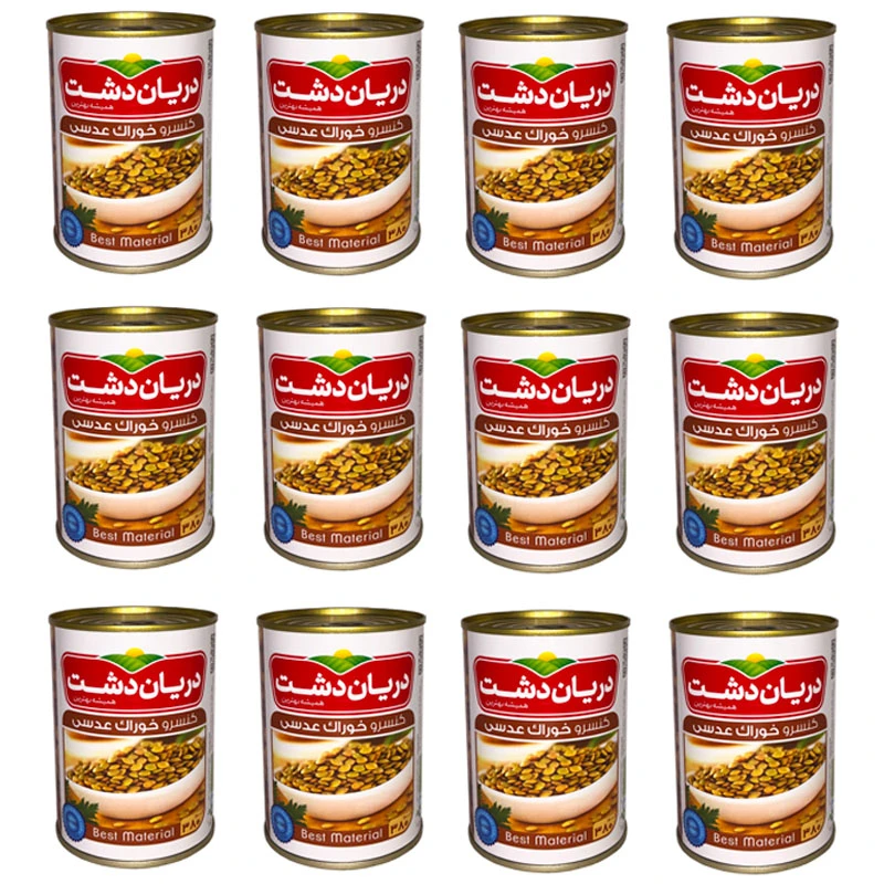 qualityq_90-34749 کنسرو خوراک عدسی دریان دشت - 380 گرم بسته 12 عددی - تصویر 1