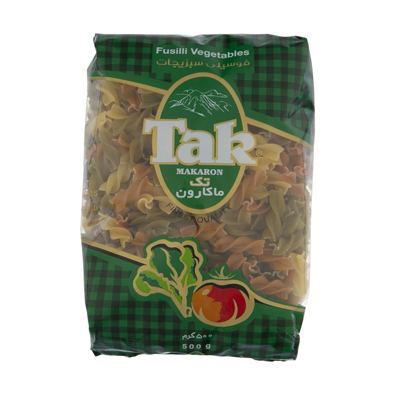qualityq_90-3506 ماکارونی فوسیلی با طعم سبزیجات تک ماکارون مقدار 500 گرمی - تصویر 1
