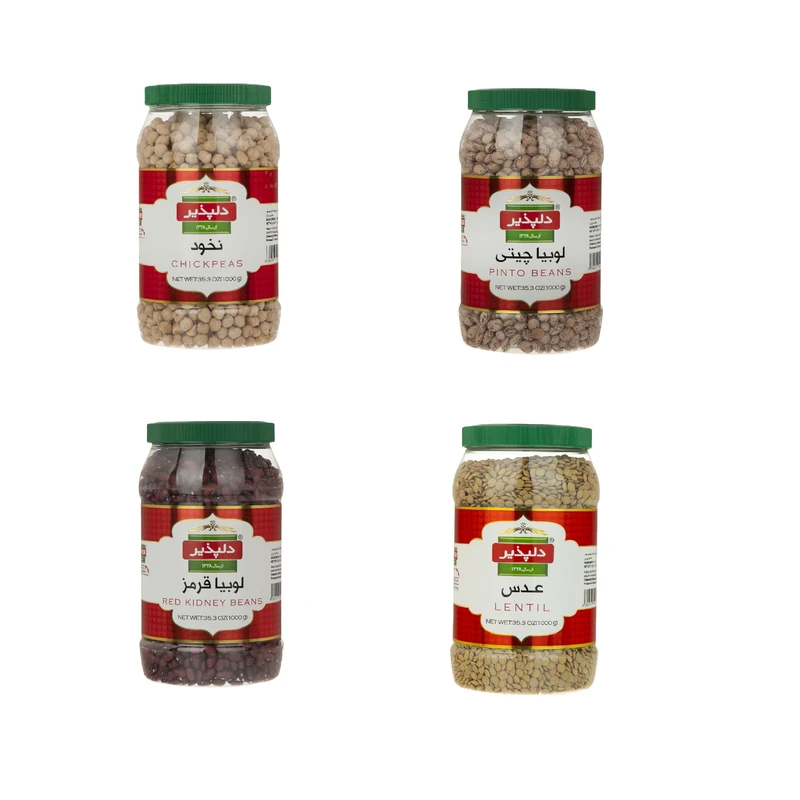 qualityq_90-36008 نخود و عدس و لوبیا و چیتی و لوبیا قرمز دلپذیر - 1 کیلوگرم بسته 4 عددی - تصویر 1