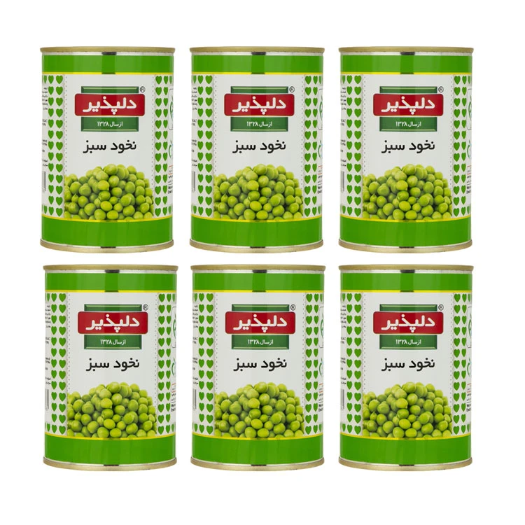 qualityq_90-36053 کنسرو نخود سبز دلپذیر - 420 گرم بسته 6 عددی - تصویر 1