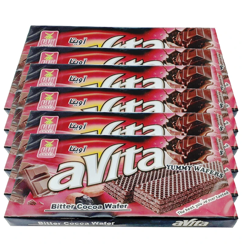 qualityq_90-37297 ویفر کرمدار با طعم کاکائو تلخ آناتا - 160 گرم بسته 6 عددی - تصویر 1