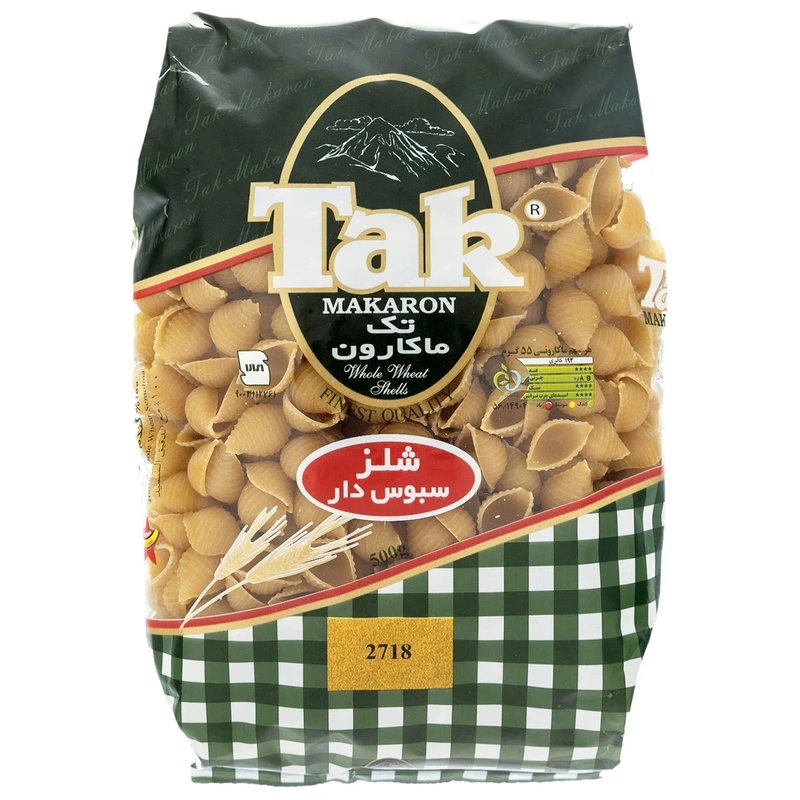 qualityq_90-3761 ماکارونی شلز سبوس دار تک ماکارون مقدار 500 گرمی - تصویر 1
