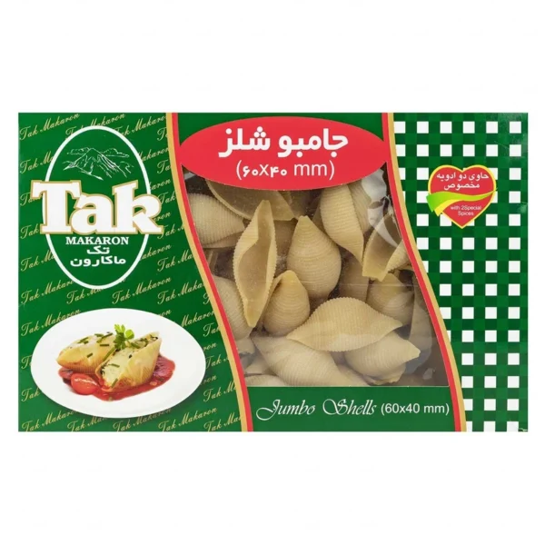 جامبو شلز 60x40 میلی متری تک ماکارون مقدار 500 گرمی