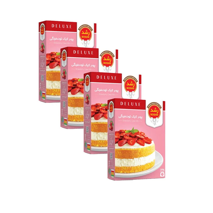 qualityq_90-40504 پودر کیک توت فرنگی رشد - 500 گرم بسته 4 عددی - تصویر 1