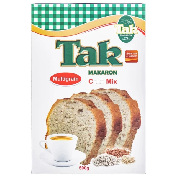 پودر کیک حاوی مغز دانه های خوراکی تک ماکارون مقدار 500 گرم