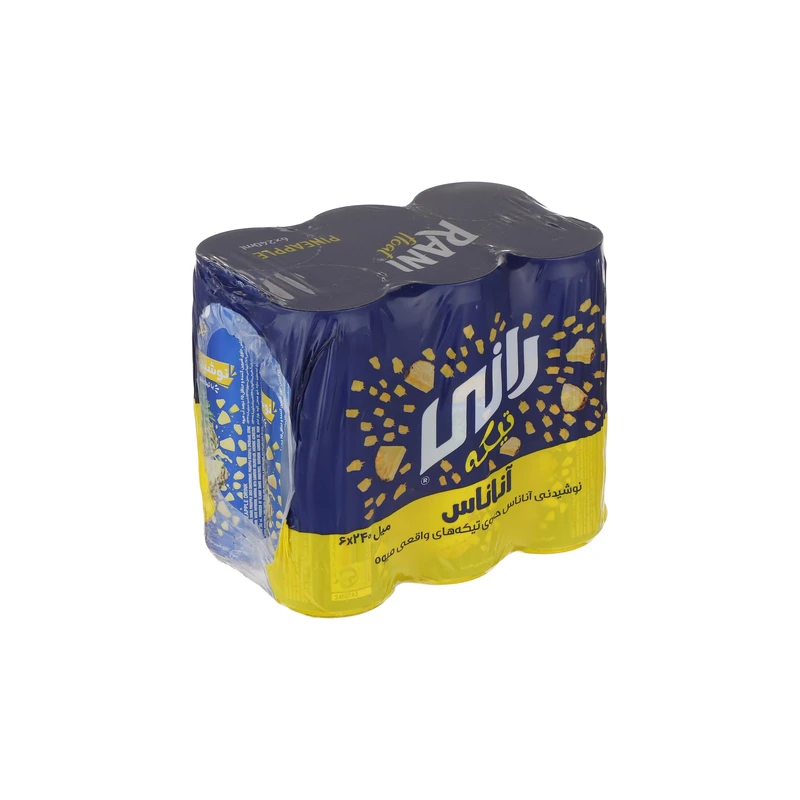 qualityq_90-43083 نوشیدنی آناناس حاوی تکه های واقعی میوه رانی - 240 میلی لیتر بسته 6 عددی - تصویر 1