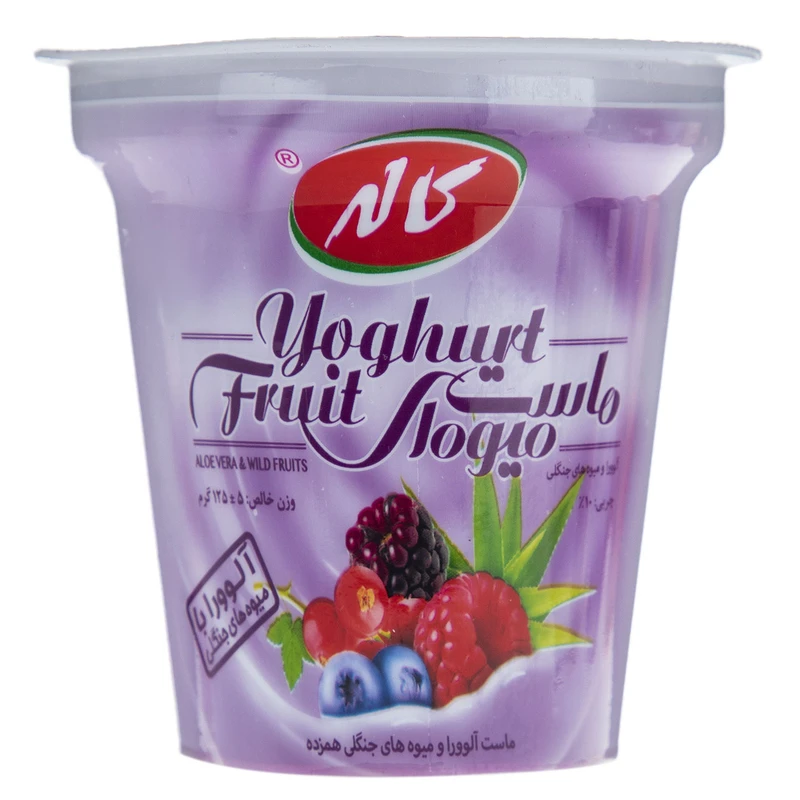 qualityq_90-4450 ماست میوه ای با طعم آلوورا و میوه های جنگلی کاله مقدار 125 گرم - تصویر 1
