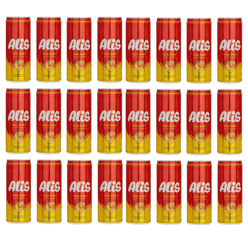 qualityq_90-45376 نوشیدنی گازدار هلو عالیس - 250 میلی لیتر بسته 12 عددی - تصویر 1