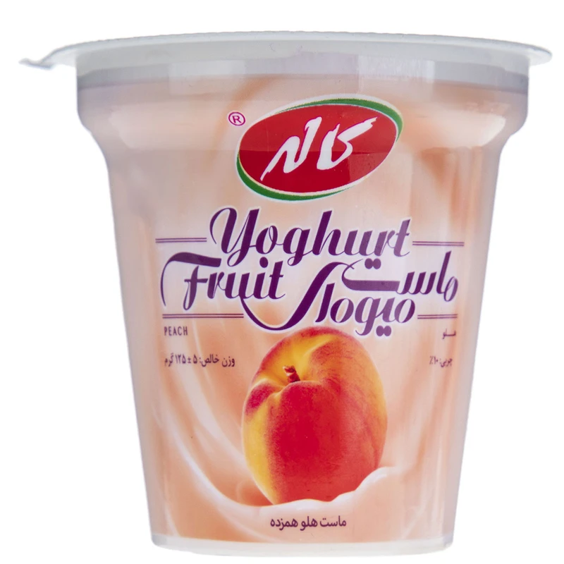 qualityq_90-4542 ماست میوه ای با طعم هلو کاله مقدار 125 گرم - تصویر 1