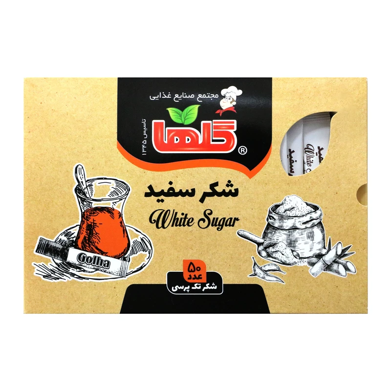 qualityq_90-47280 شکر سفید تک نفره گلها - 7 گرم بسته 50 عددی - تصویر 1