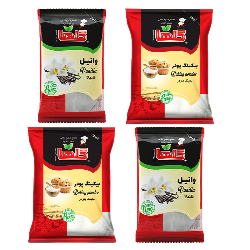 qualityq_90-47310 وانیل -3 گرم و بیکینگ پودر گلها -80 گرم مجموع 4 عددی - تصویر 1