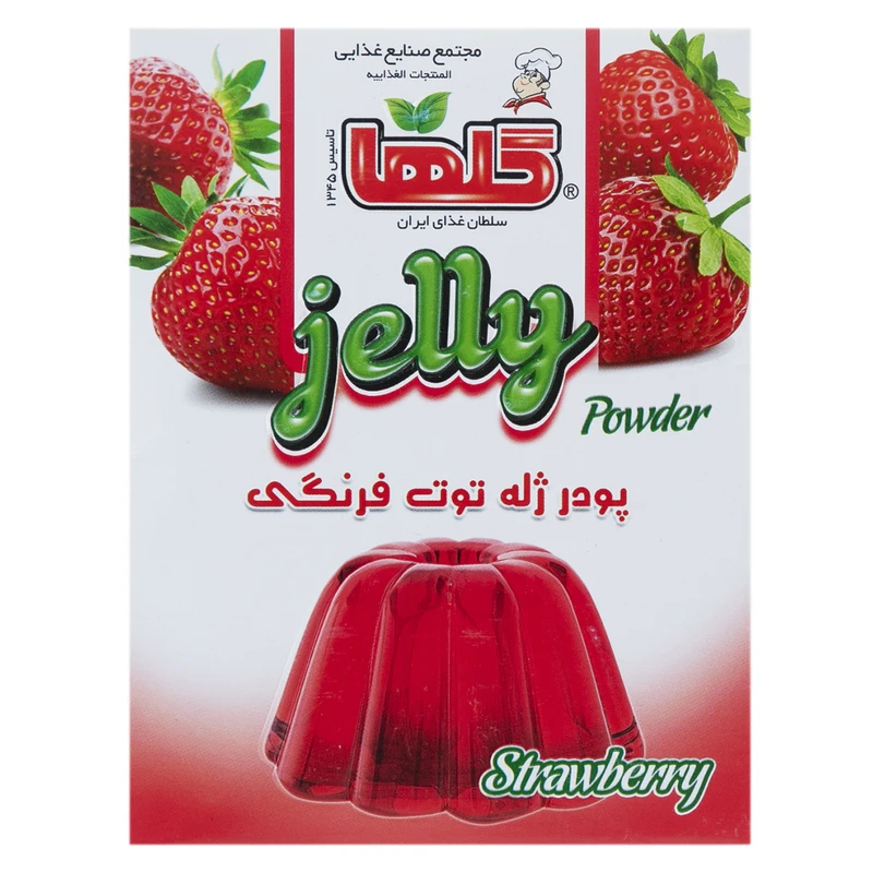 qualityq_90-47326 پودر ژله توت فرنگی گلها مقدار 100 گرم - تصویر 1
