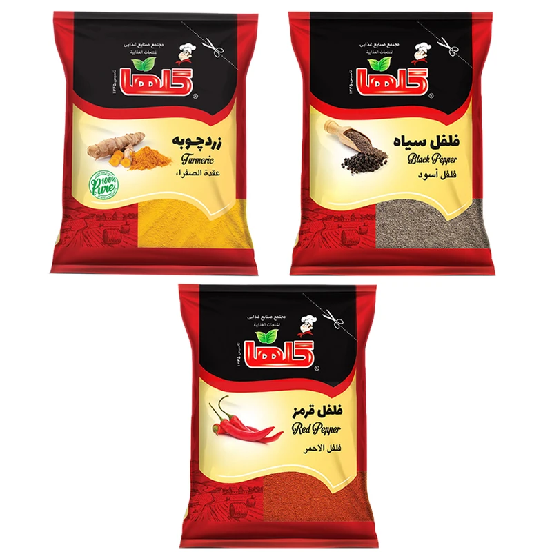 qualityq_90-47561 زردچوبه - 80 گرم و فلفل سیاه - 50 گرم و فلفل قرمز گلها - 50 گرم مجموعه 3 عددی - تصویر 1