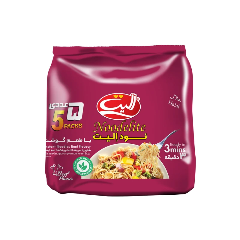 qualityq_90-47641 نودل با طعم گوشت الیت - 75 گرم بسته 5 عددی - تصویر 1