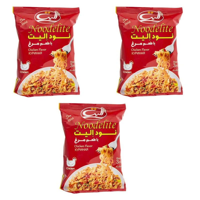 qualityq_90-47972 نودل با طعم مرغ الیت - 75 گرم بسته 3 عددی - تصویر 1