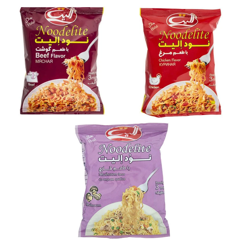 qualityq_90-47976 نودل با طعم گوشت و مرغ و قارچ الیت - 75 گرم بسته 3 عددی - تصویر 1