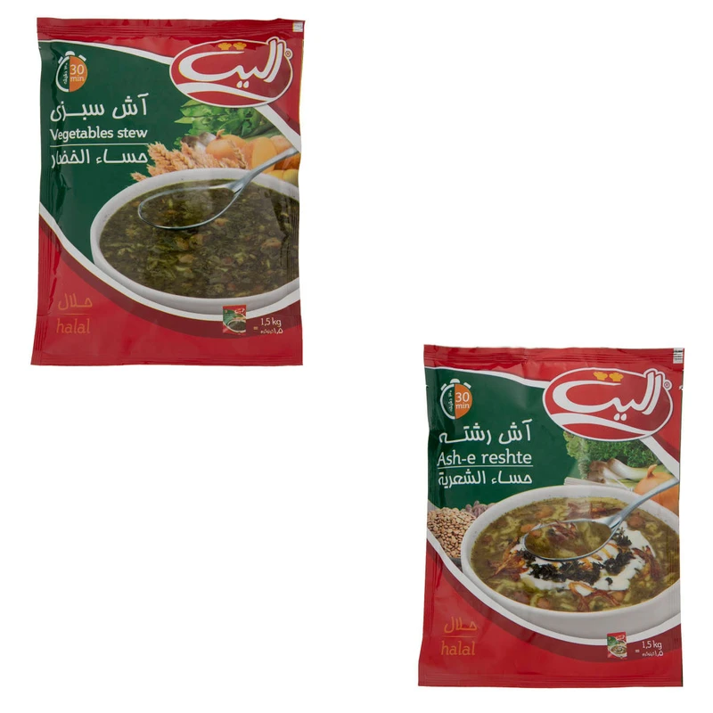 qualityq_90-48136 آش نیمه آماده رشته و سبزی الیت - 180 گرم بسته 2 عددی - تصویر 1