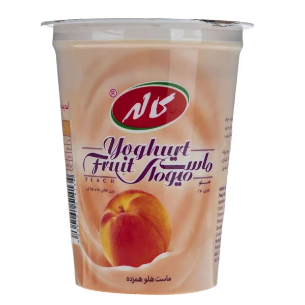 ماست میوه ای با طعم هلو کاله مقدار 450 گرم