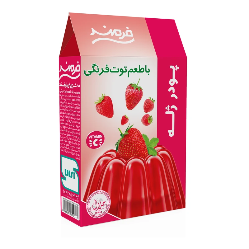 qualityq_90-49233 پودر ژله توت فرنگی فرمند - 100 گرم - تصویر 1