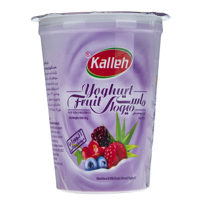 qualityq_90-4983 ماست میوه ای با طعم آلوورا و میوه های جنگلی کاله مقدار 450 گرم - تصویر 1