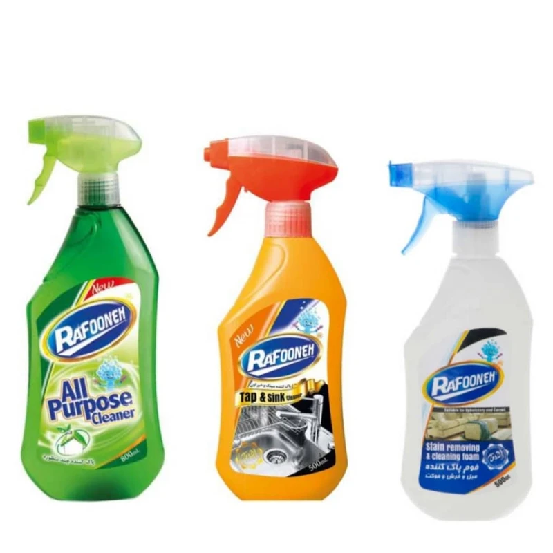 qualityq_90-50023 اسپری پاک کننده چند منظوره رافونه حجم 500 میلی لیتر به همراه فوم لکه بر مبل و فرش و اسپری سینک و شیر الات مدل 2154 - تصویر 1