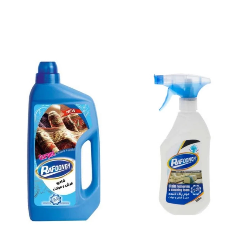 qualityq_90-50077 اسپری فوم لکه بر مبل و فرش و موکت رافونه 500 میلی لیتر به همراه یک عدد شامپو فرش مدل 00023 حجم 1 لیتر - تصویر 1
