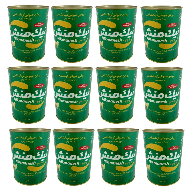 qualityq_90-52584 روغن حیوانی گوسفندی نیک منش - 900 گرم بسته 12 عددی - تصویر 1