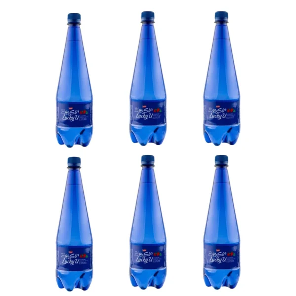 آب گازدار با طعم توت فرنگی لاکی یو کاله - 1 لیتر بسته 6 عددی