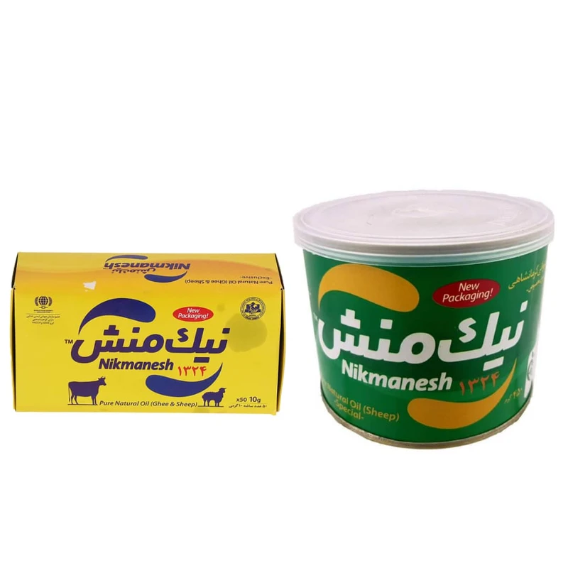 qualityq_90-52606 روغن حیوانی کرمانشاهی مخصوص نیک منش - 450 گرم و روغن حیوانی ممتاز نیک منش بسته 50 عددی - تصویر 1