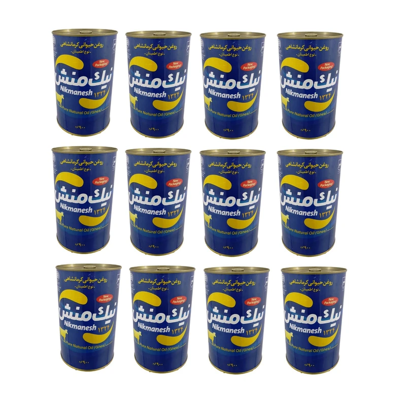 qualityq_90-52612 روغن حیوانی گاوی نیک منش - 900 گرم بسته 12 عددی - تصویر 1