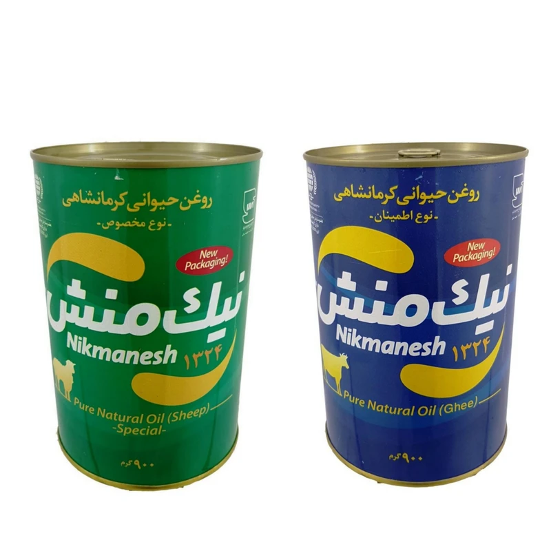qualityq_90-52616 روغن حیوانی گوسفندی و روغن حیوانی گاوی نیک منش -900 گرم بسته 2 عددی - تصویر 1
