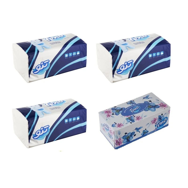 qualityq_90-52713 دستمال کاغذی تنو مدل اقتصادی مجموعه 4 عددی - تصویر 1