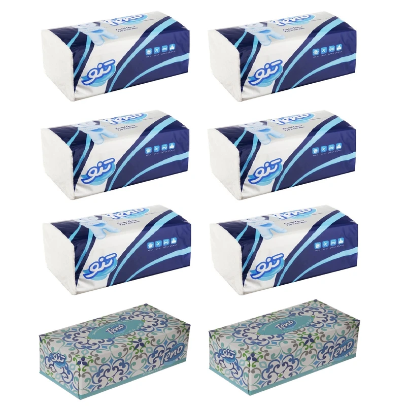 qualityq_90-52792 دستمال کاغذی تنو مدل میکس مجموعه 8 عددی - تصویر 1