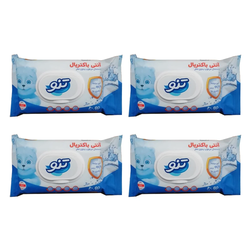 qualityq_90-52801 دستمال مرطوب تنو مدل آنتی باکتریال کد 99.9 مجموعه 4 عددی - تصویر 1