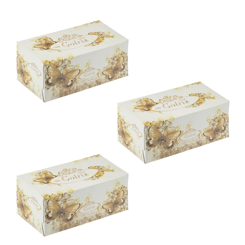 qualityq_90-53577 دستمال کاغذی 100 برگ گلریز گلدار مدل آذین بسته 3 عددی - تصویر 1