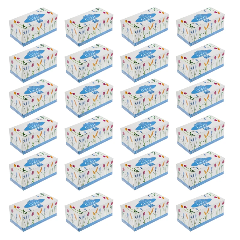 qualityq_90-53612 دستمال کاغذی 100 برگ گلریز مدل لاله بسته 24 عددی - تصویر 1